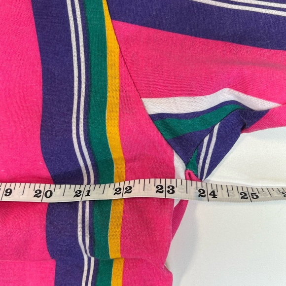 Vintage Bright Stripe Shirt 80s Size XL - Picture 15 of 16